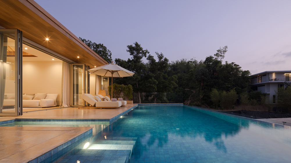 Elite Havens - Cohiba Sea View Villa 8 - Modern tropical hilltop luxury villa - Restful hilltop villa at dusk